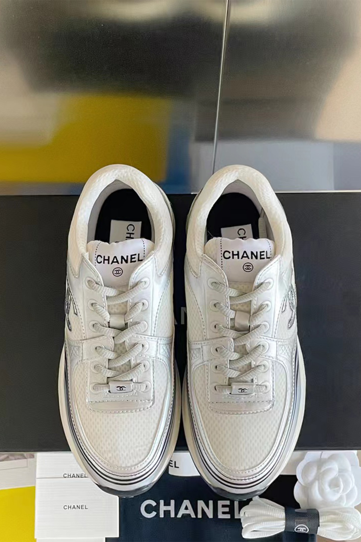 Chanel, Women's Sneaker, Silver - Afbeelding 4