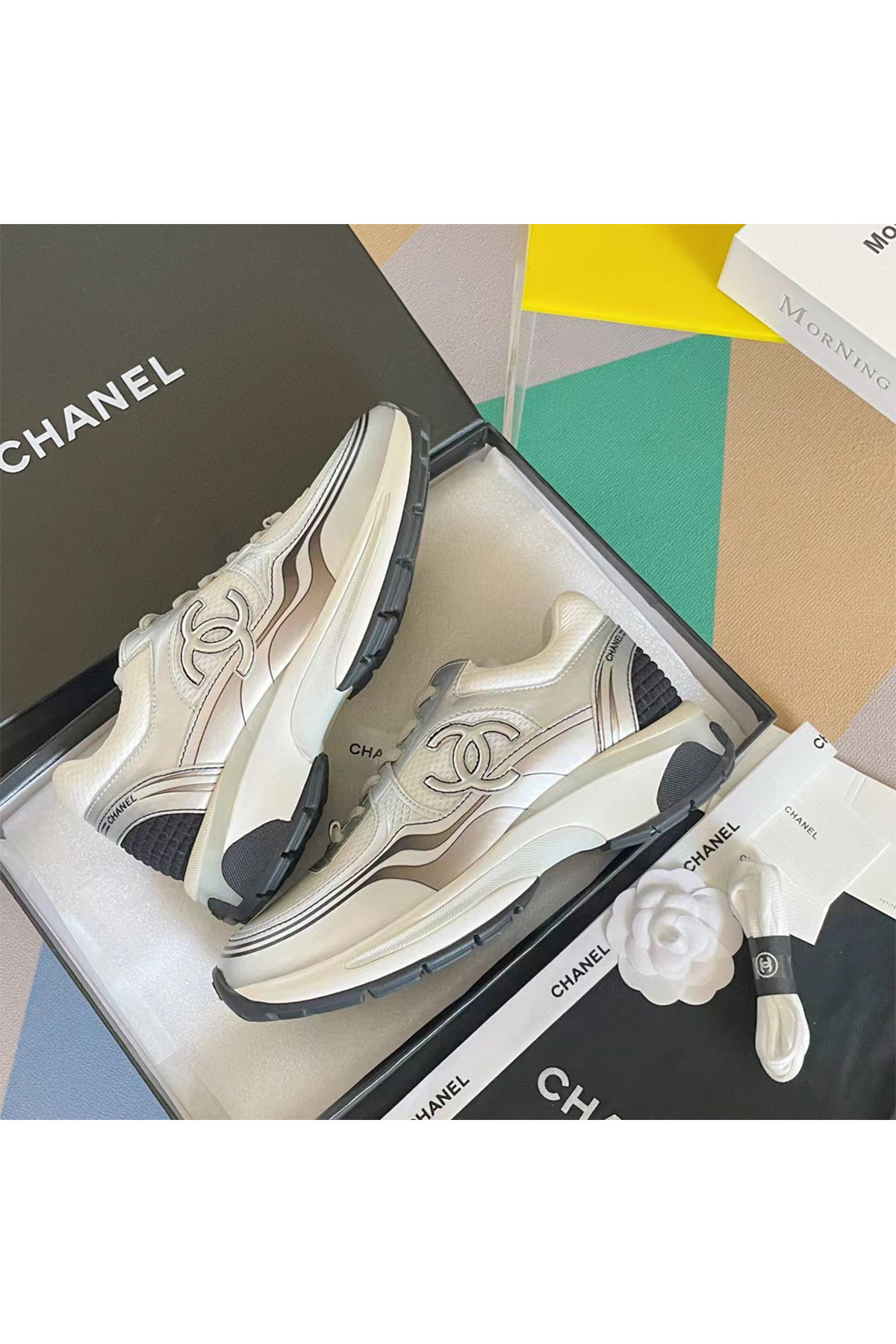 Chanel, Women's Sneaker, Silver - Afbeelding 5