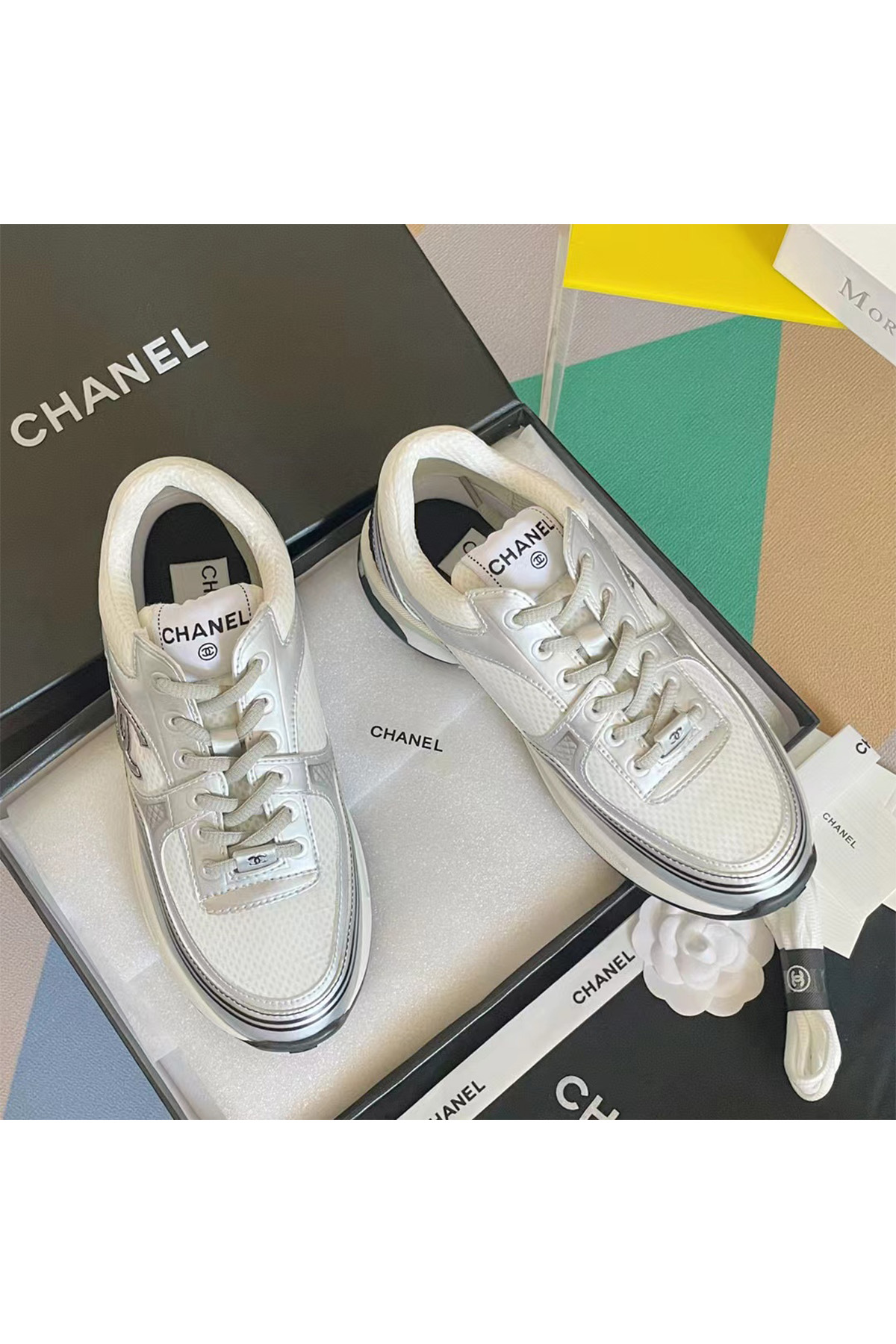 Chanel, Women's Sneaker, Silver - Afbeelding 8