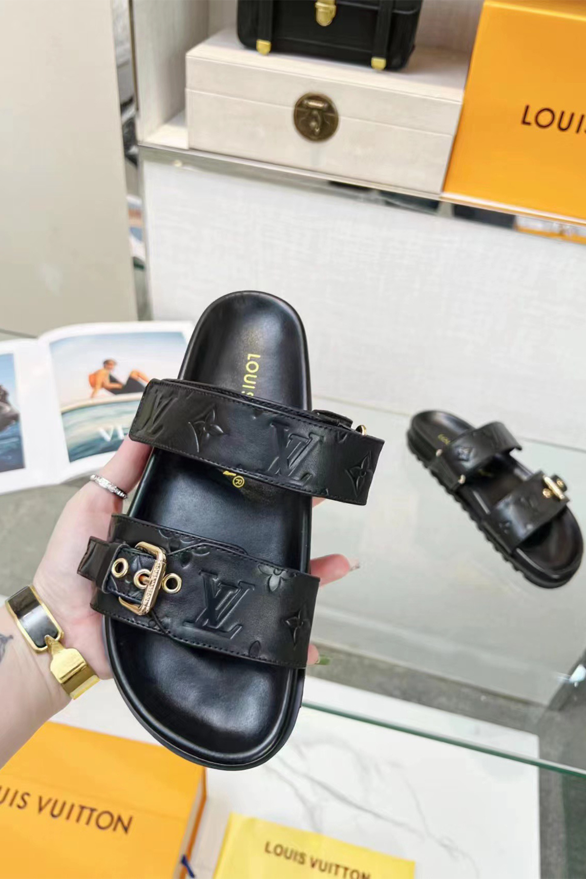 Louis Vuitton, Women's Slipper, Black - Afbeelding 9