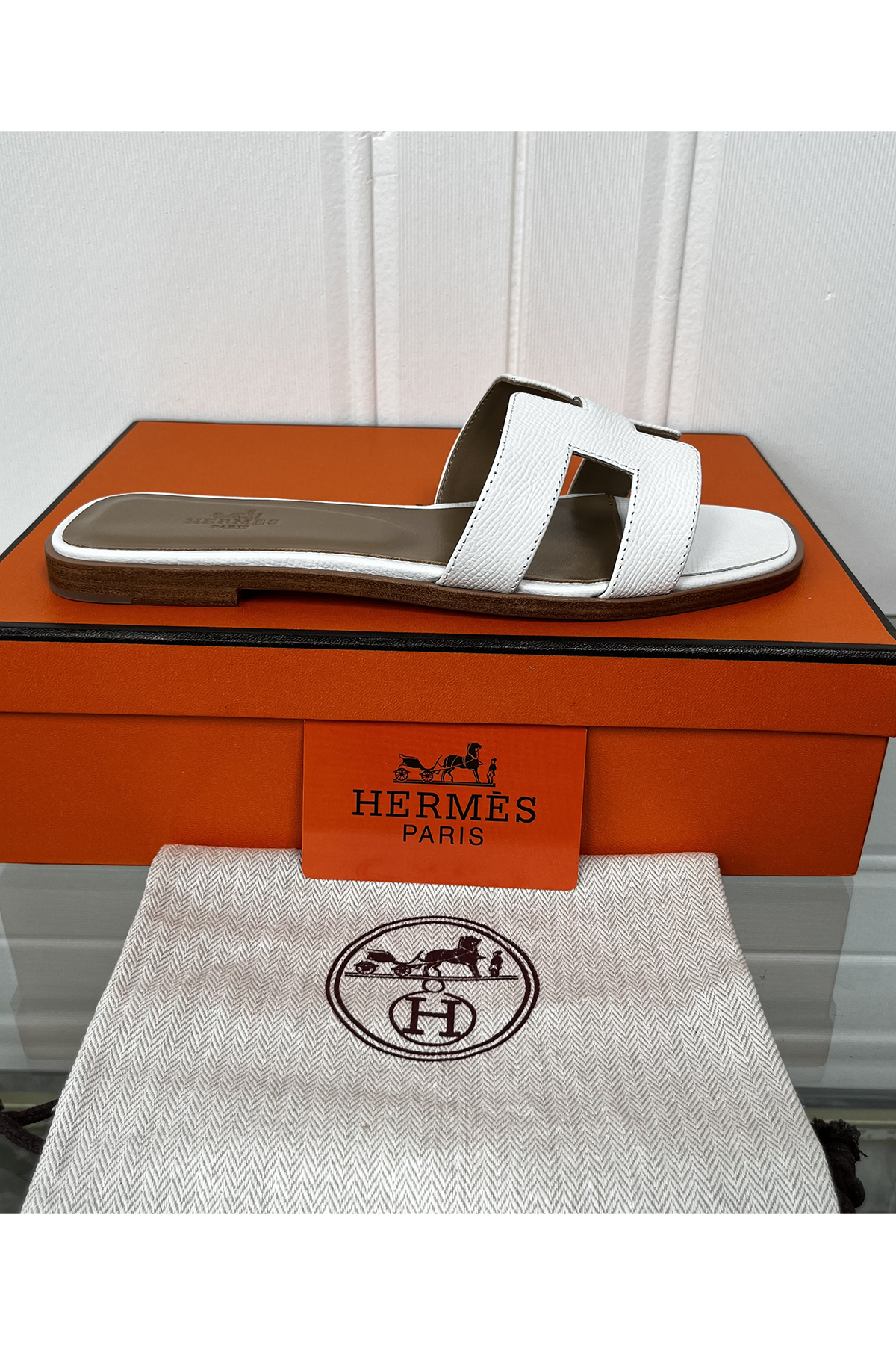 Hermes, Women's Slipper, White - Afbeelding 8