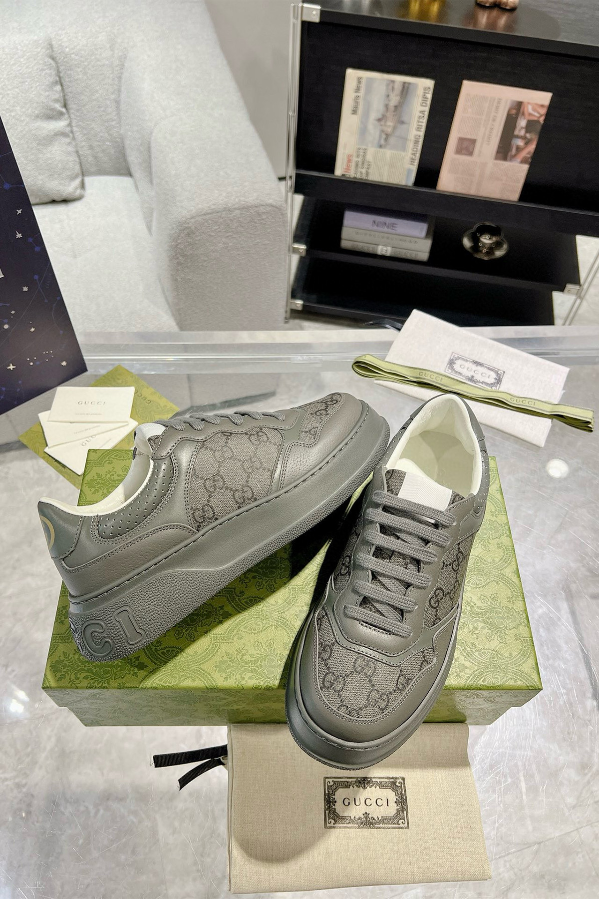 Gucci, Women's Sneaker, Grey - Afbeelding 8