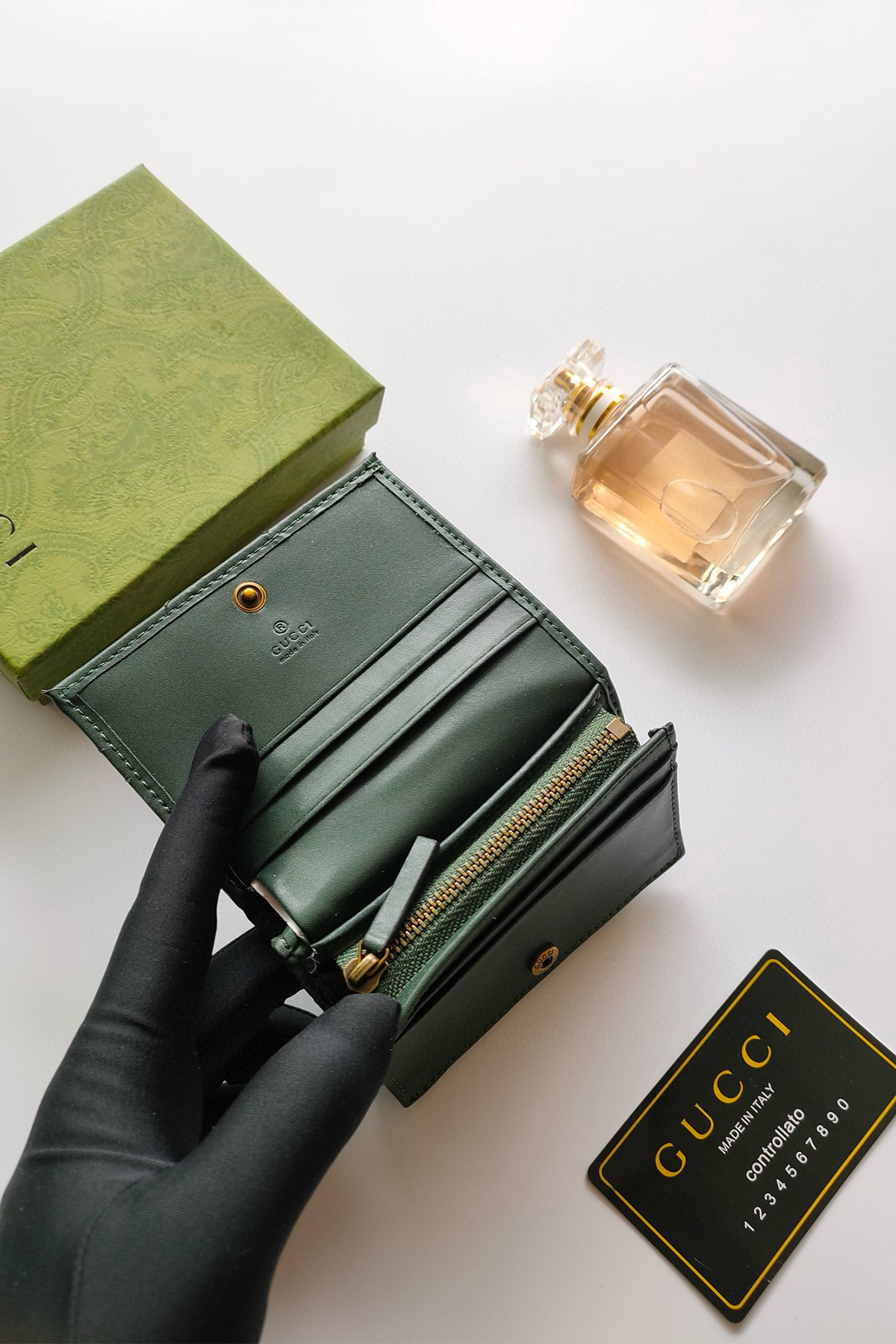 Gucci, Women's Wallet, Green - Afbeelding 7