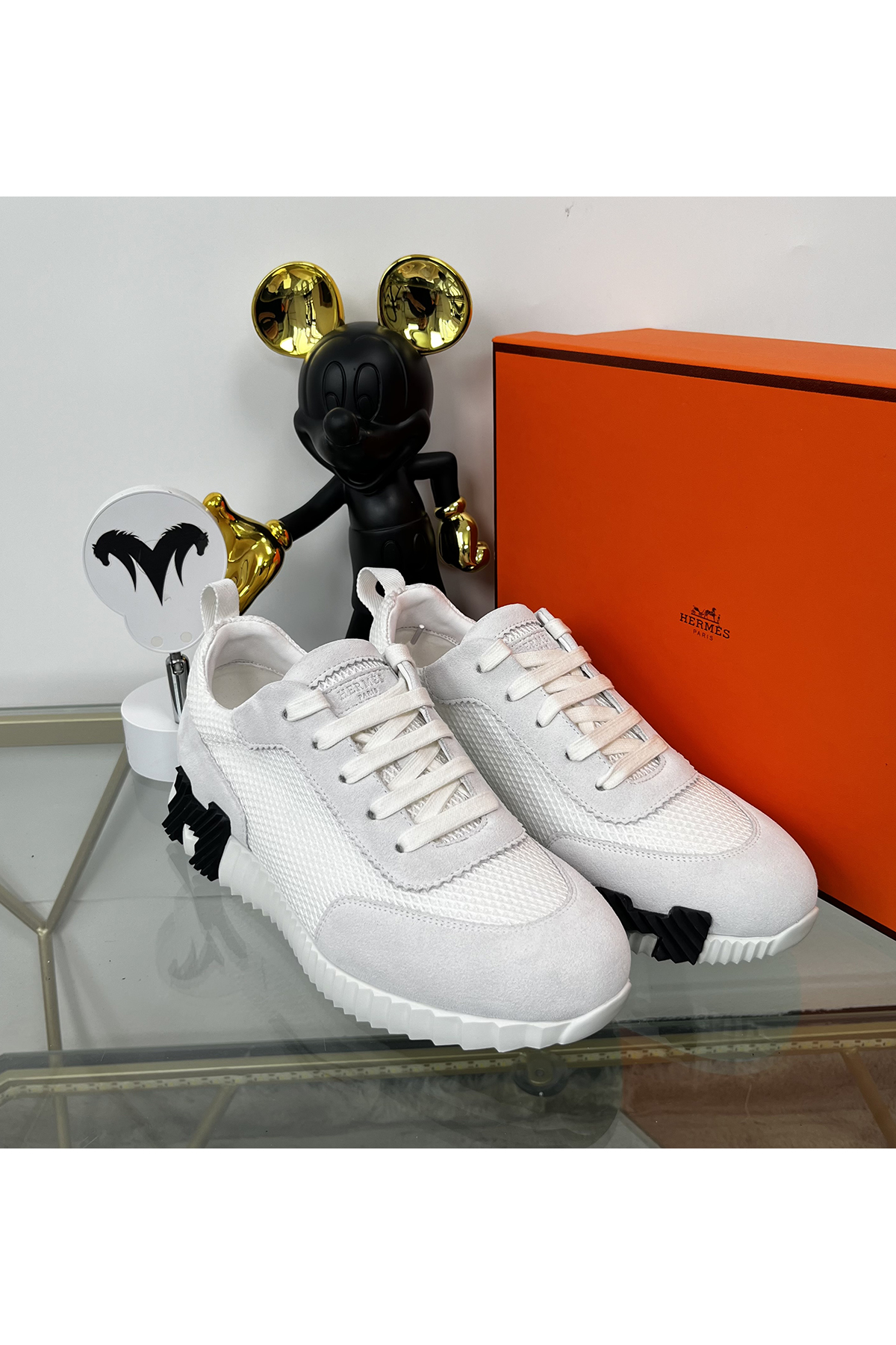 Hermes, Bouncing, Women's Sneaker, White - Afbeelding 4