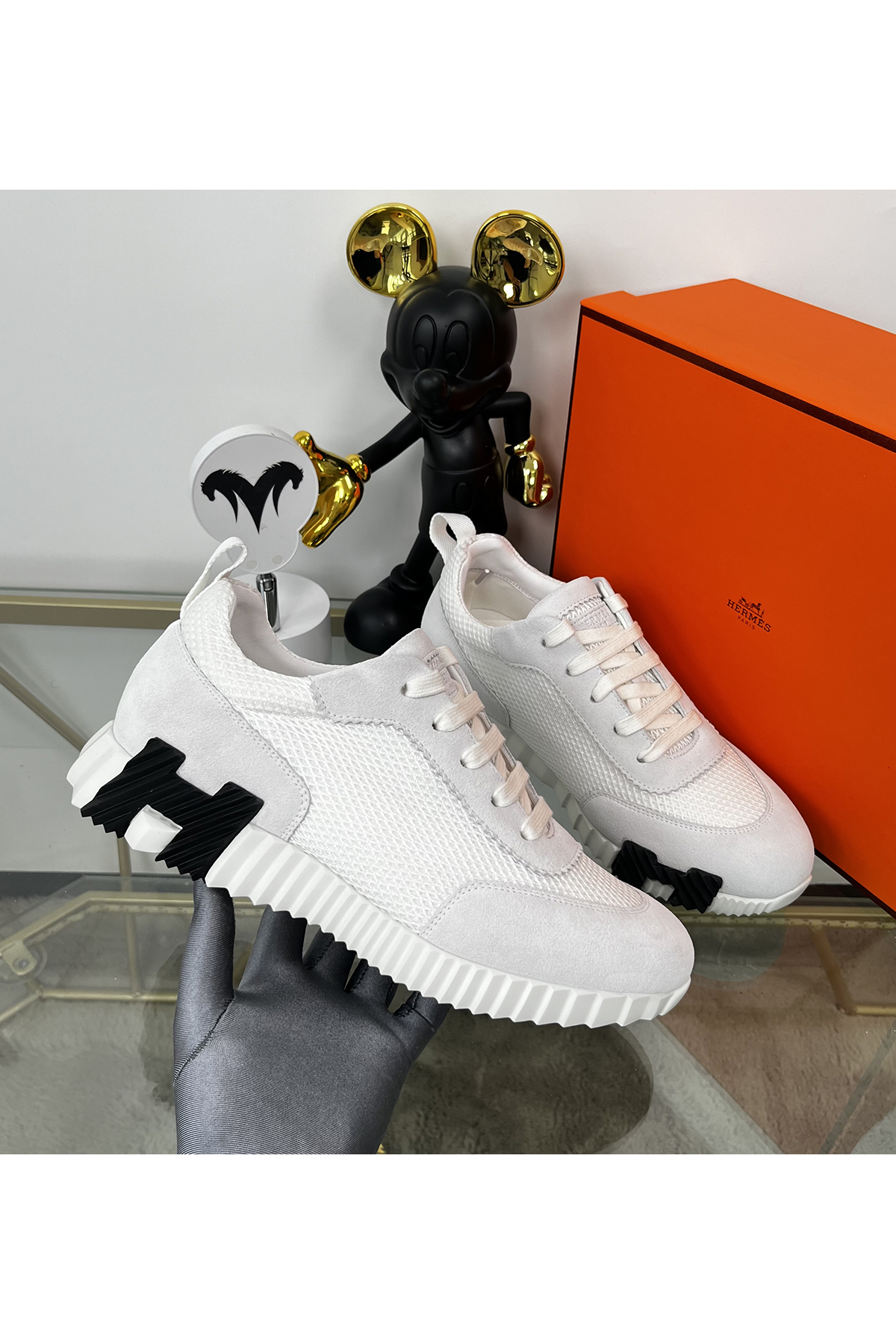 Hermes, Bouncing, Women's Sneaker, White - Afbeelding 6