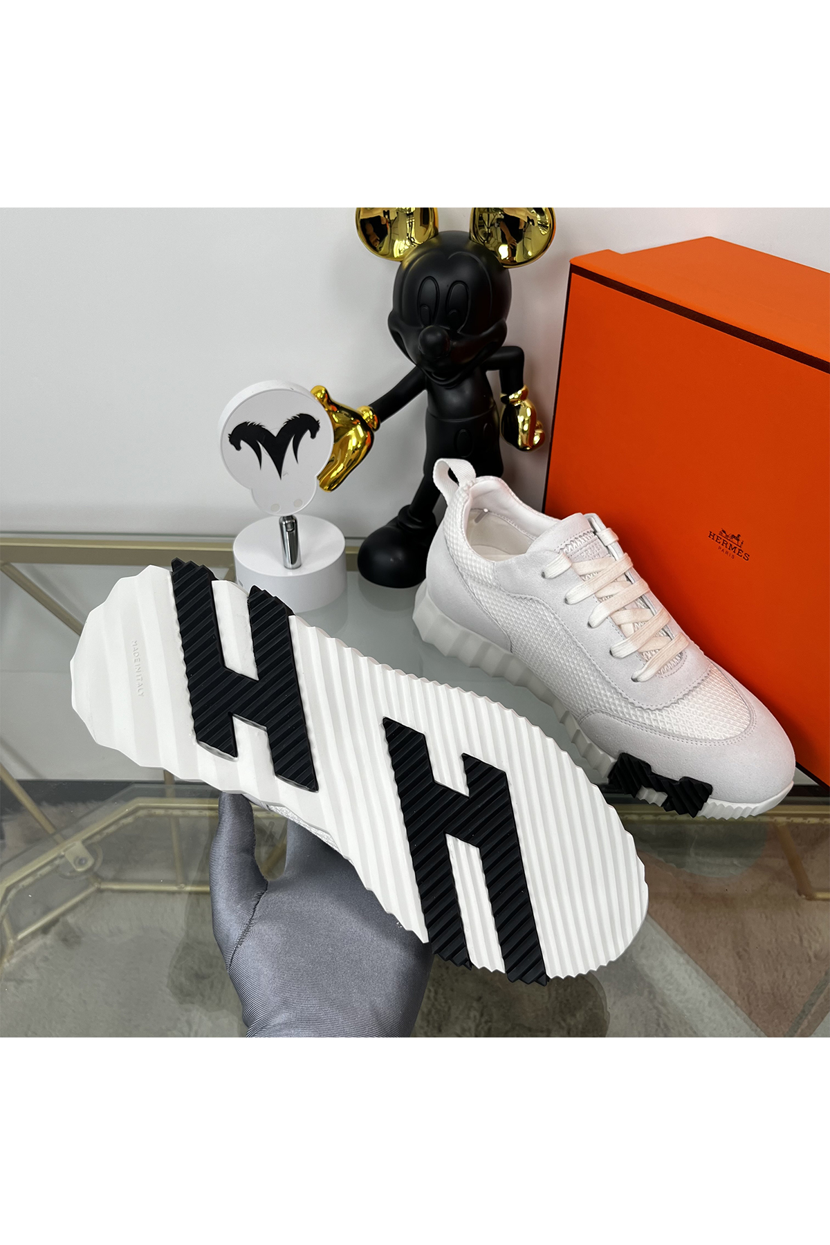 Hermes, Bouncing, Women's Sneaker, White - Afbeelding 7