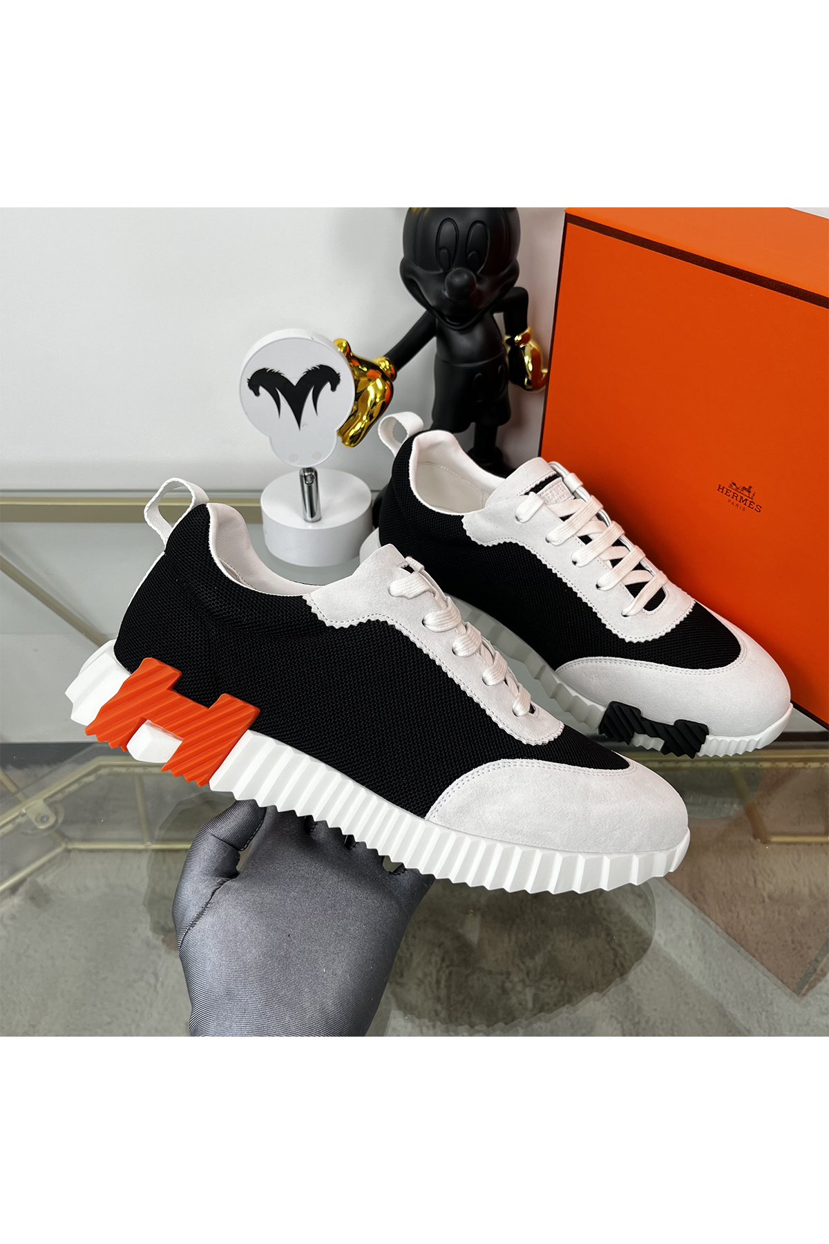 Hermes, Bouncing, Women's Sneaker, Black - Afbeelding 4