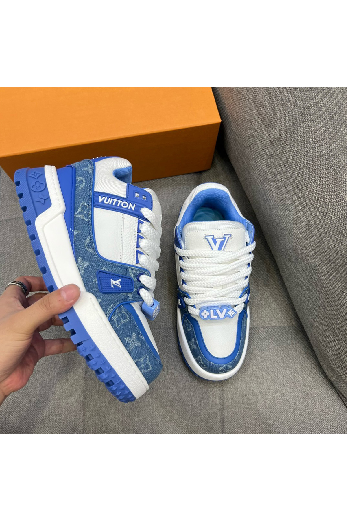 Louis Vuitton, Women's Sneaker, Blue - Afbeelding 5