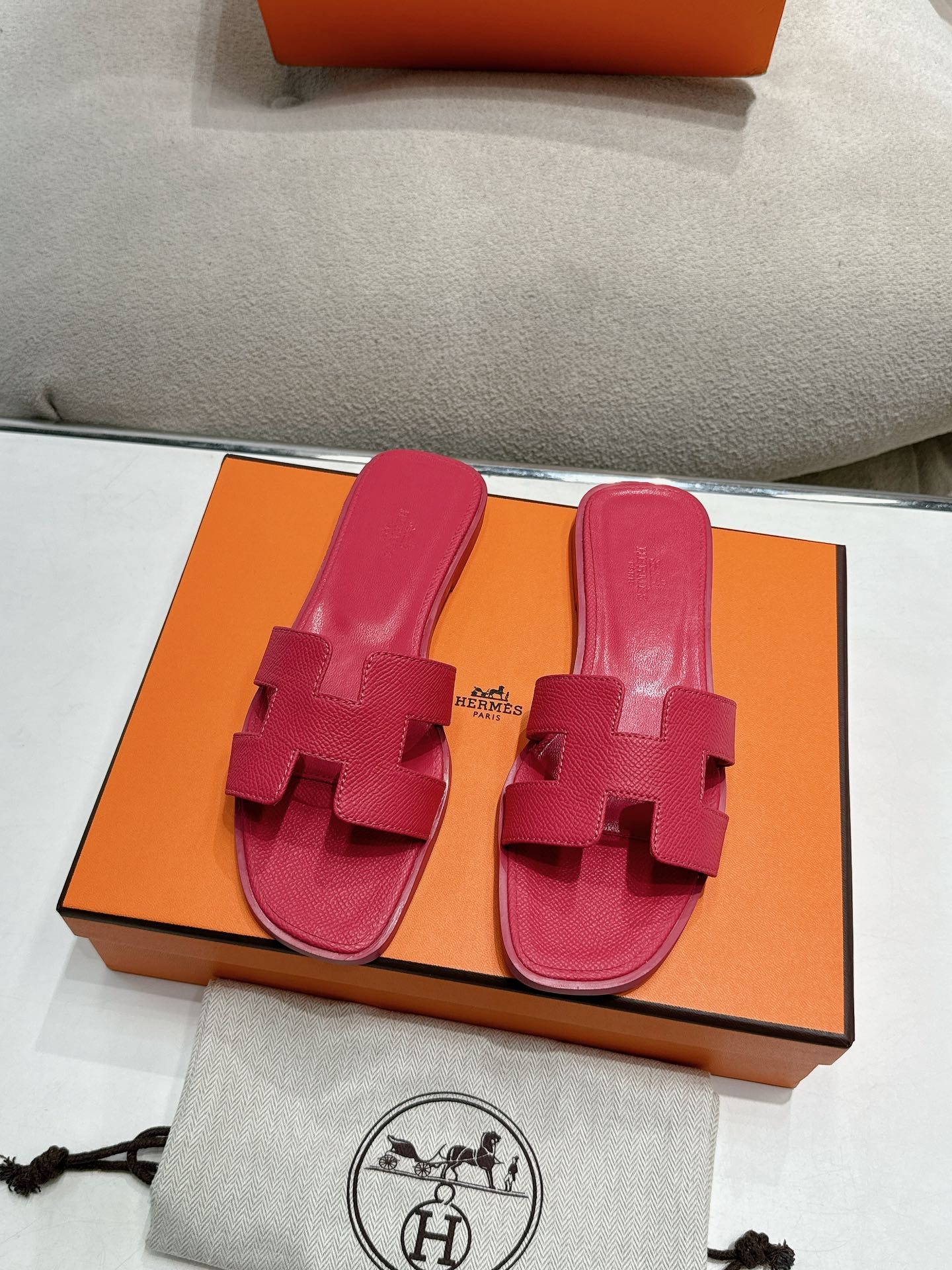 Hermes, Women's Slipper, Red - Afbeelding 3