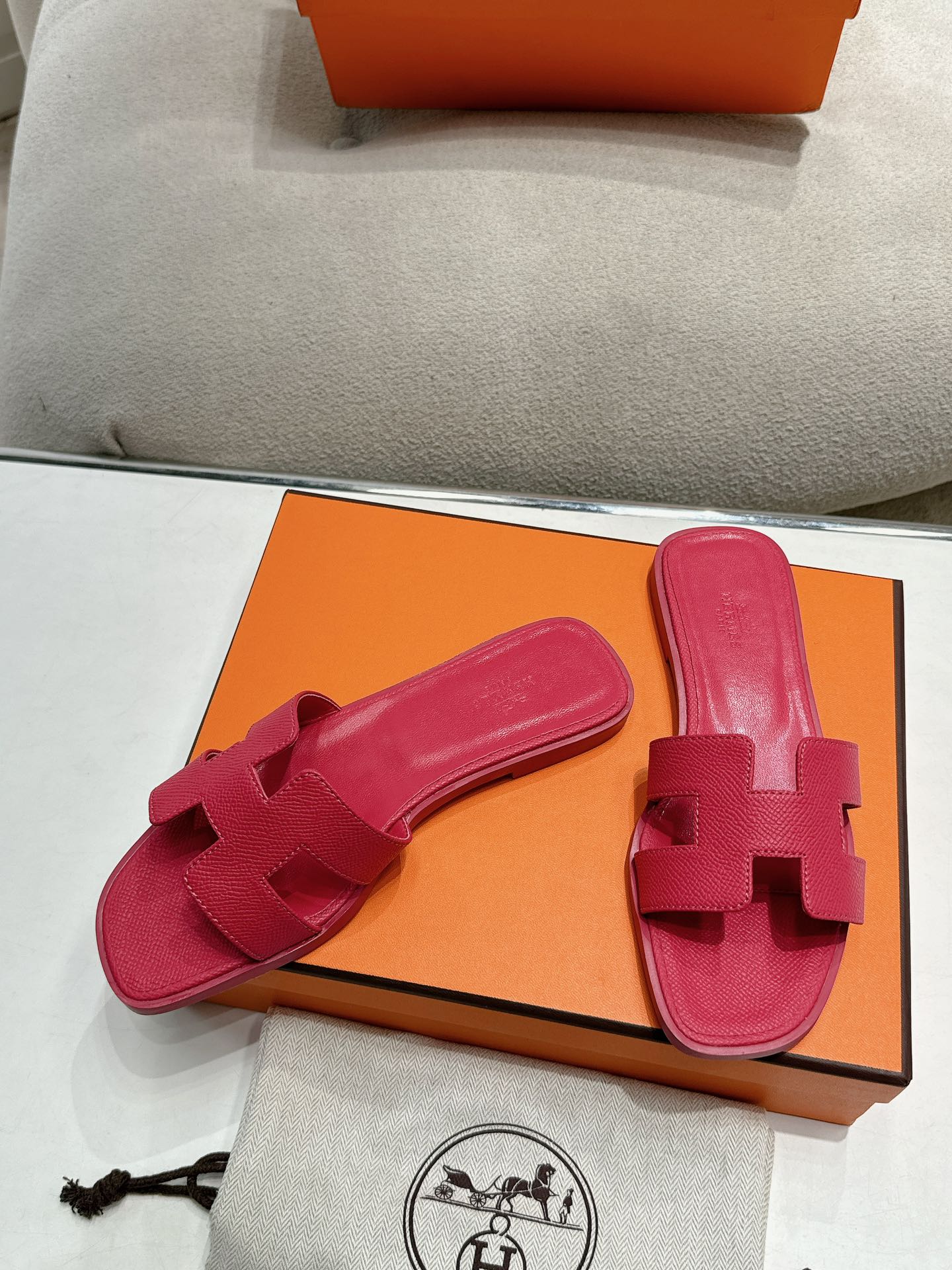 Hermes, Women's Slipper, Red - Afbeelding 4
