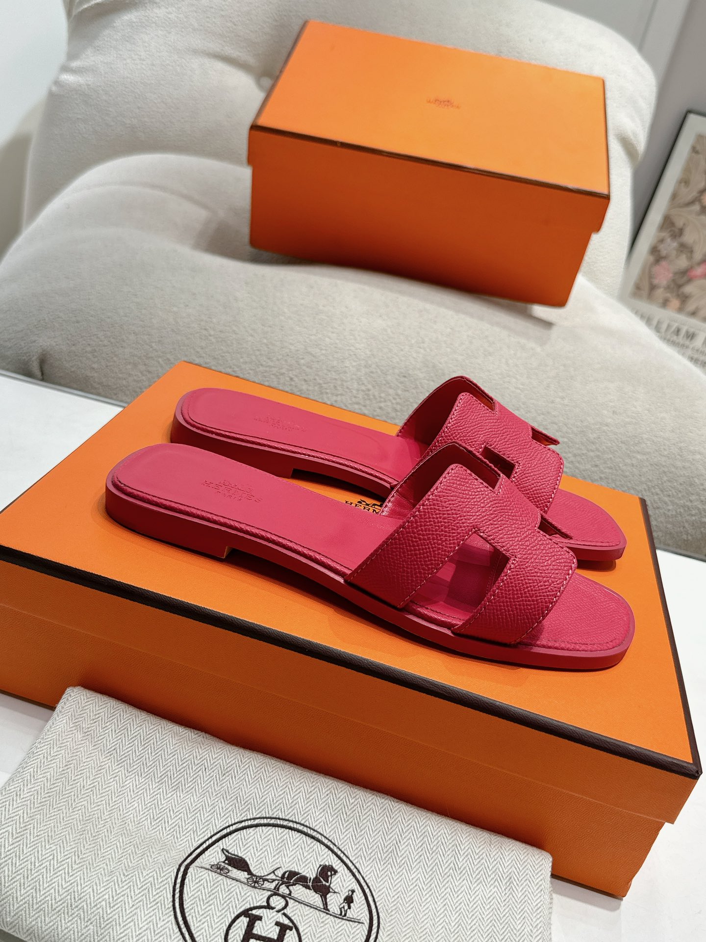 Hermes, Women's Slipper, Red - Afbeelding 5