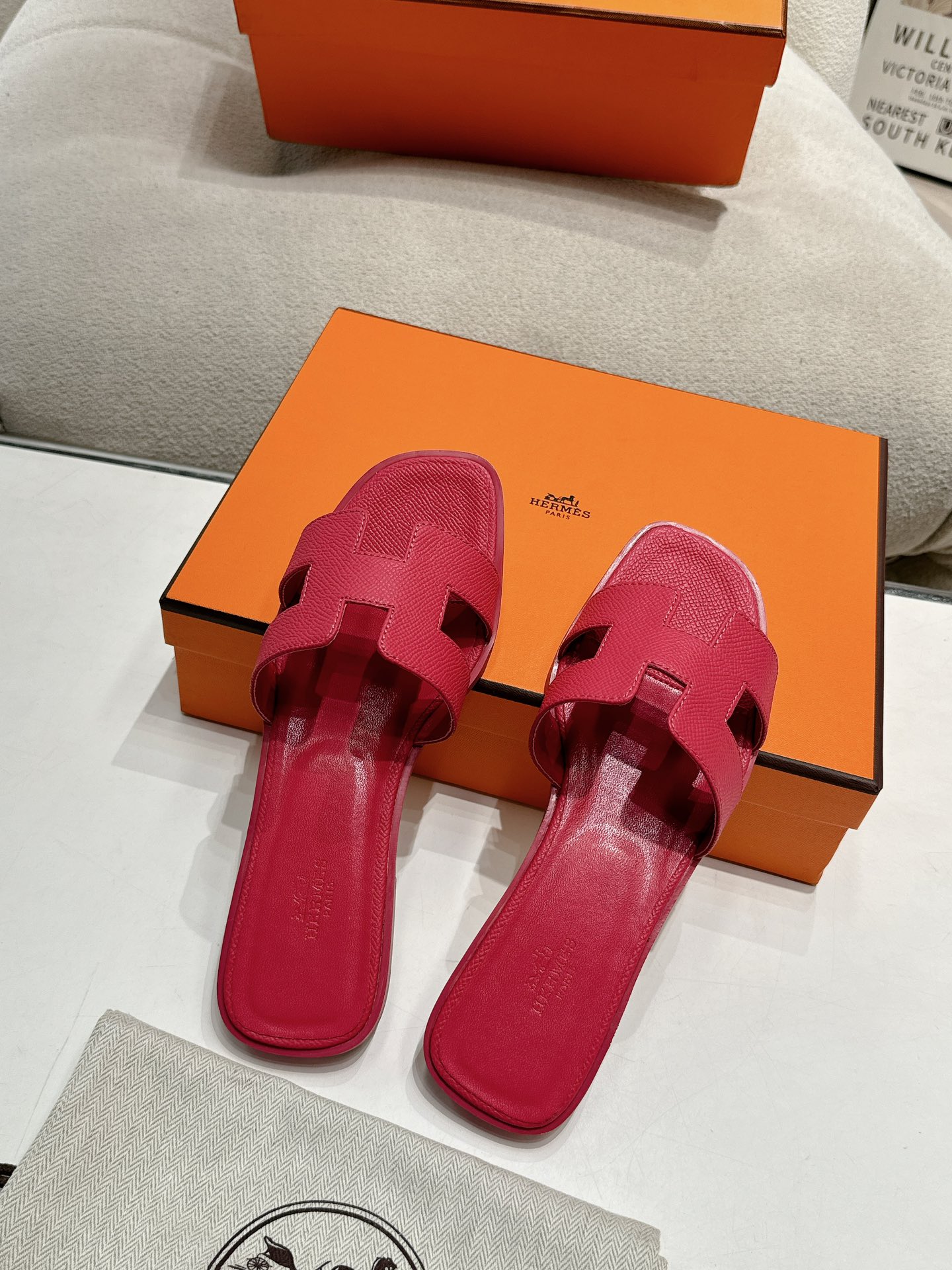 Hermes, Women's Slipper, Red - Afbeelding 7