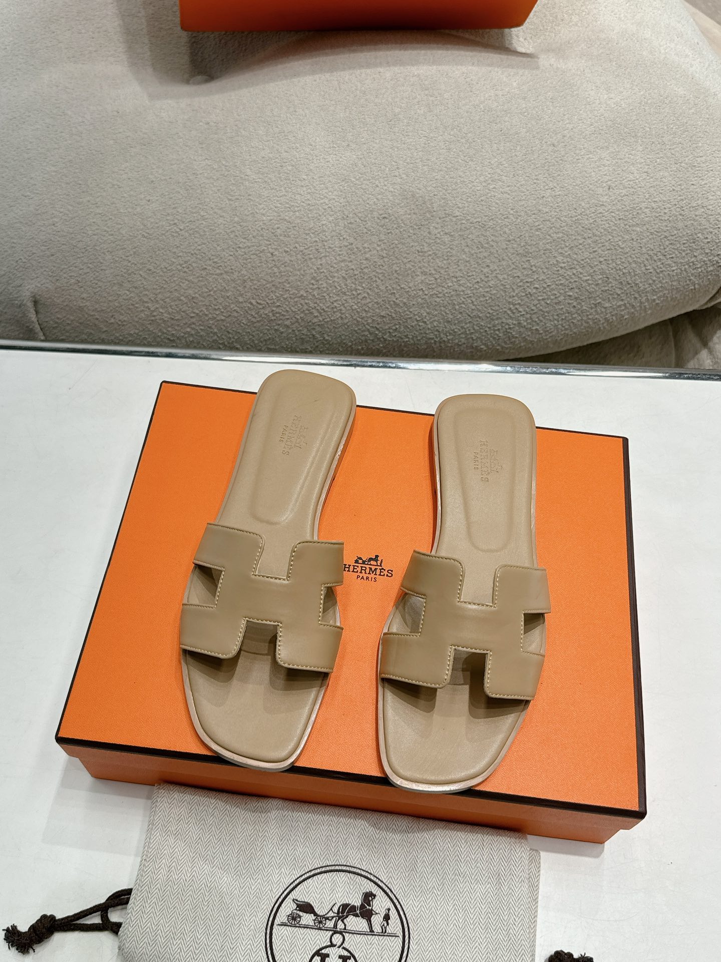 Hermes, Women's Slipper, Beige - Afbeelding 3
