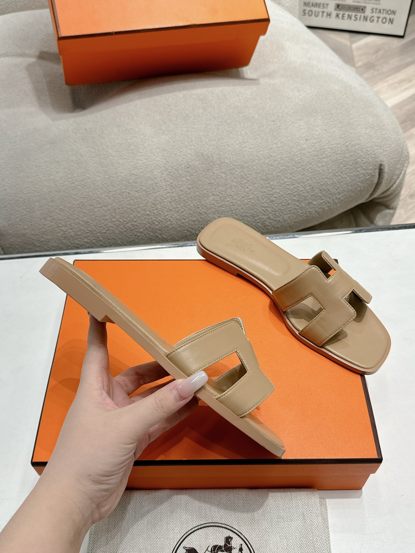 Hermes, Women's Slipper, Beige - Afbeelding 4