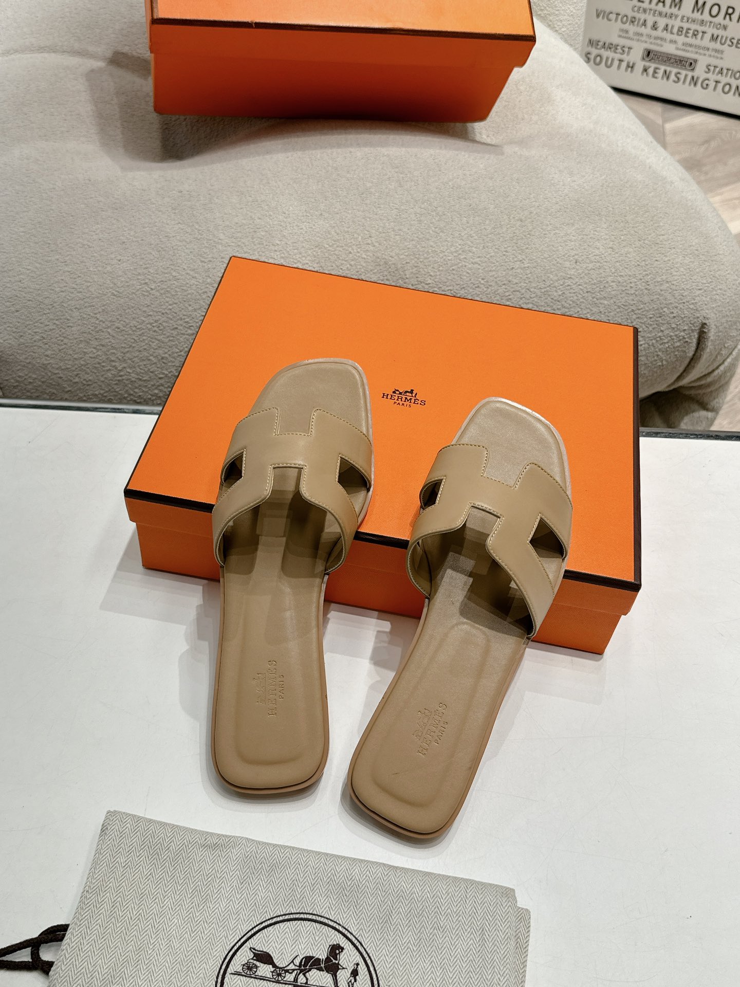 Hermes, Women's Slipper, Beige - Afbeelding 8
