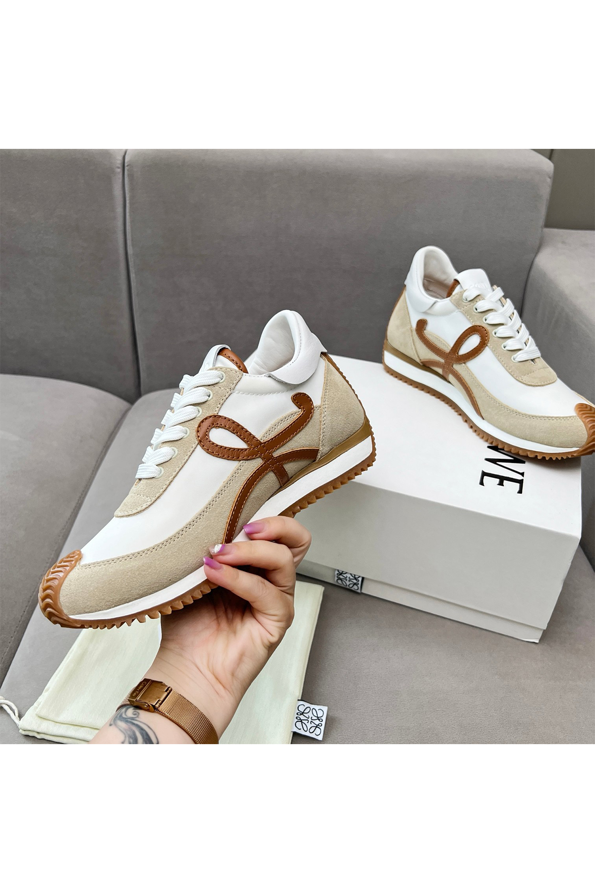 Loewe, Women's Sneaker, Beige - Afbeelding 8