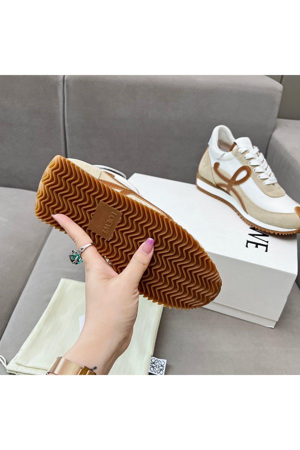 Loewe, Women's Sneaker, Beige - Afbeelding 10