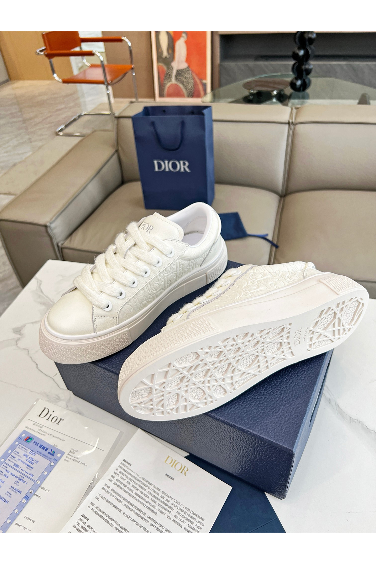 Christian Dior, B33, Women's Sneaker, White - Afbeelding 3