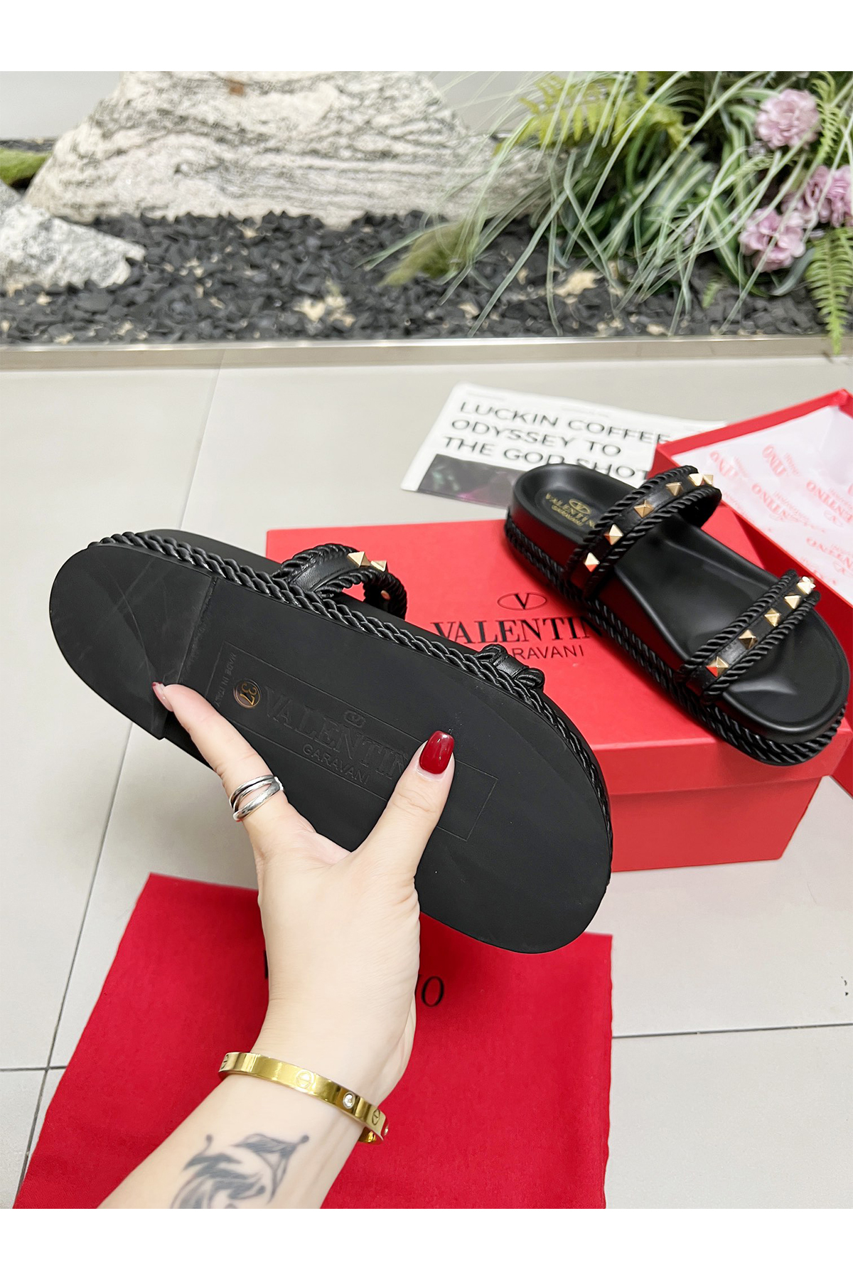 Valentino, Women's Slipper, Black - Afbeelding 8