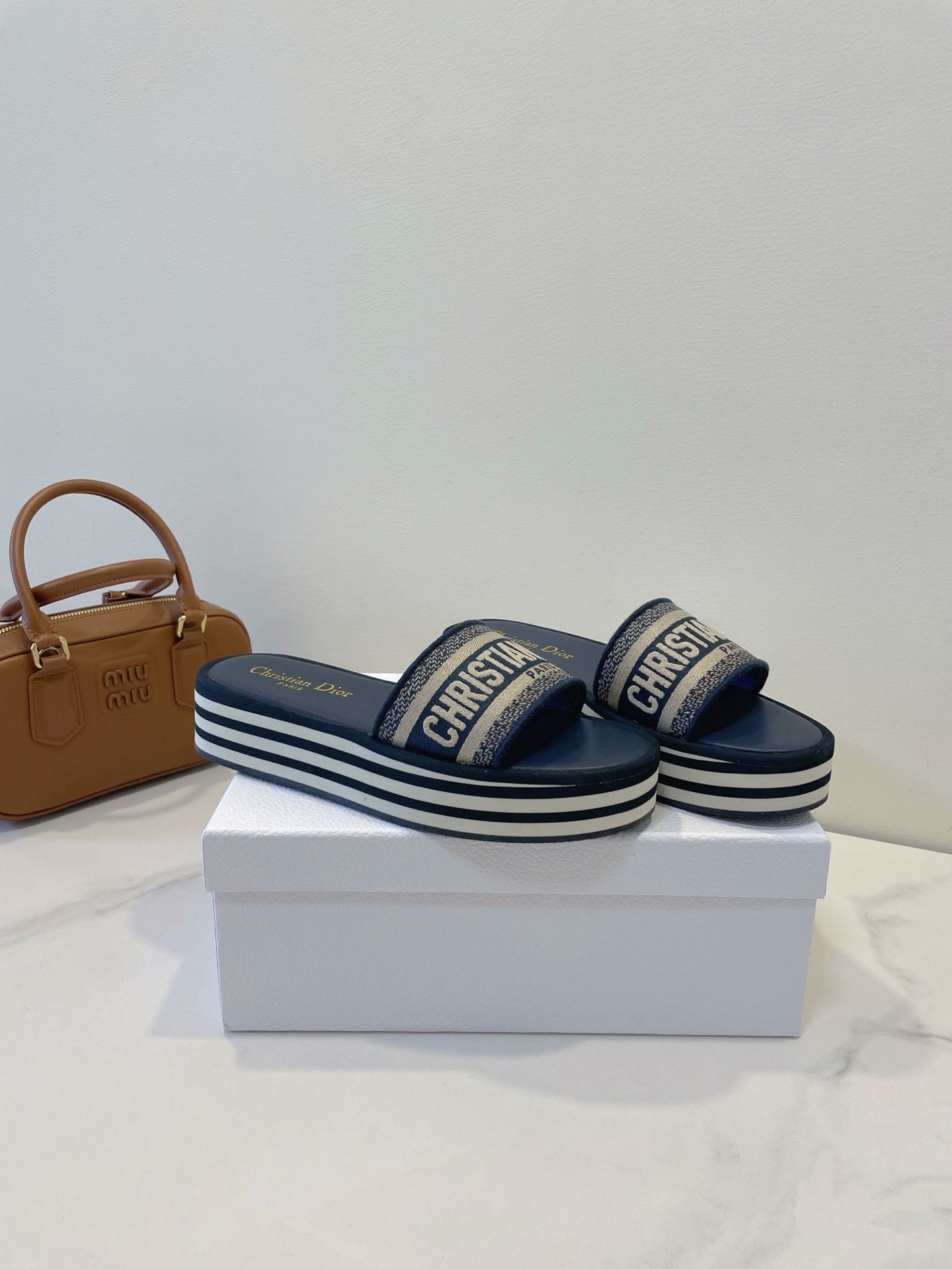 Christian Dior, Women's Slipper, Navy