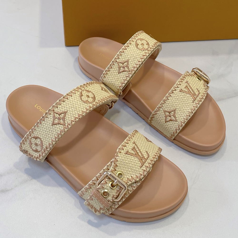 Louis Vuitton, Women's Slipper, Camel