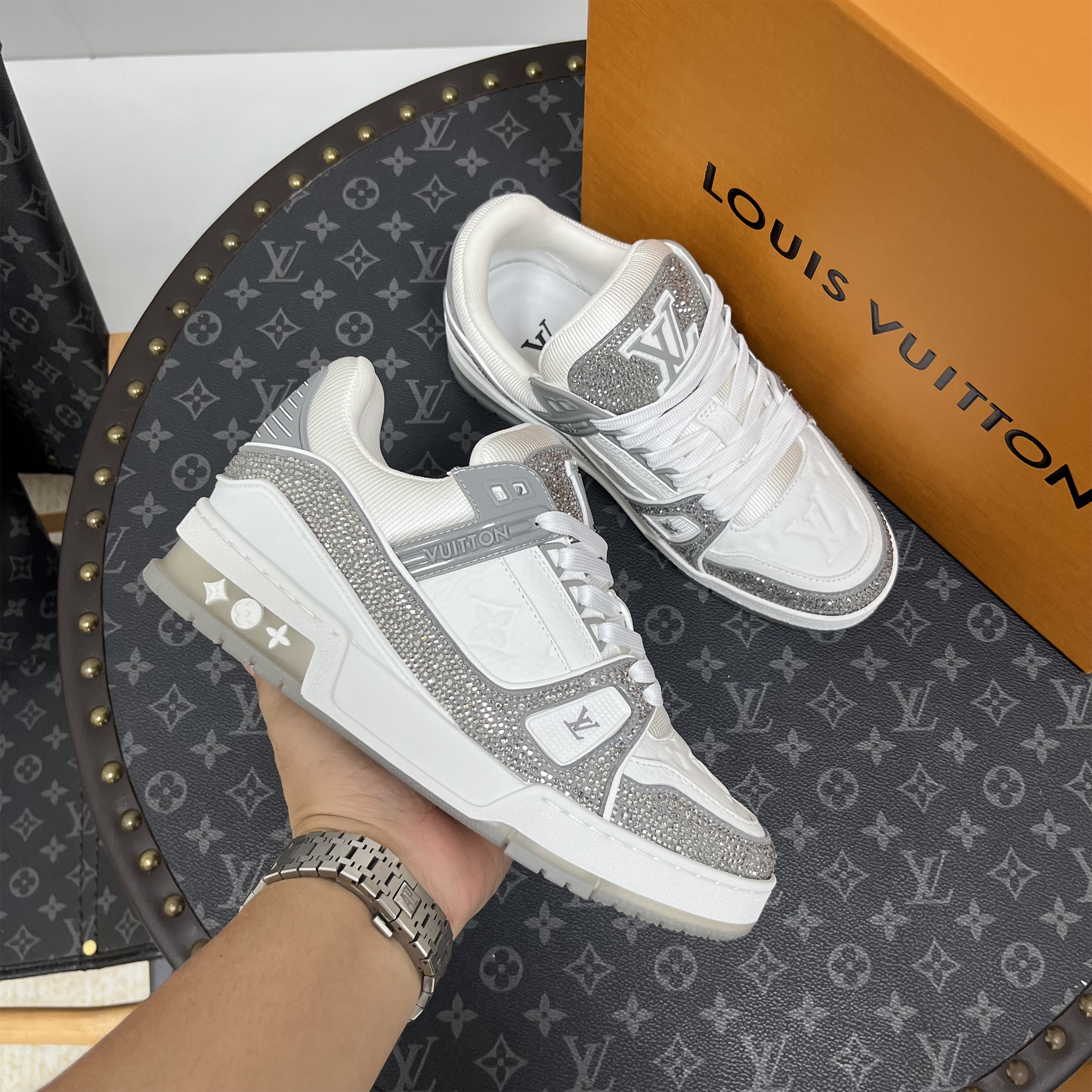 Louis Vuitton, Trainer, Women's Sneaker, Grey - Afbeelding 4