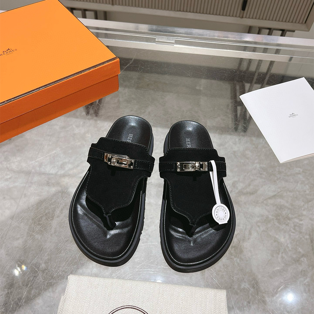 Hermes, Empire, Women's Slipper, Black