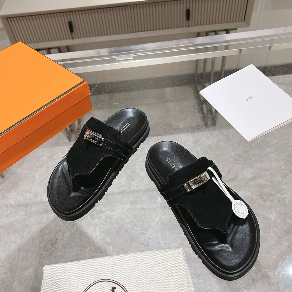 Hermes, Empire, Women's Slipper, Black - Afbeelding 2