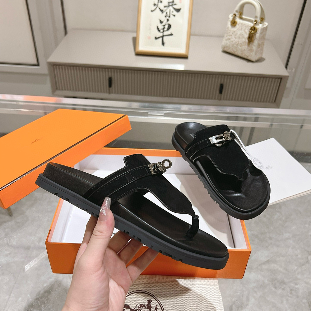 Hermes, Empire, Women's Slipper, Black - Afbeelding 5