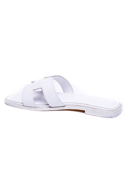Hermes, Women's Oran Slipper, White