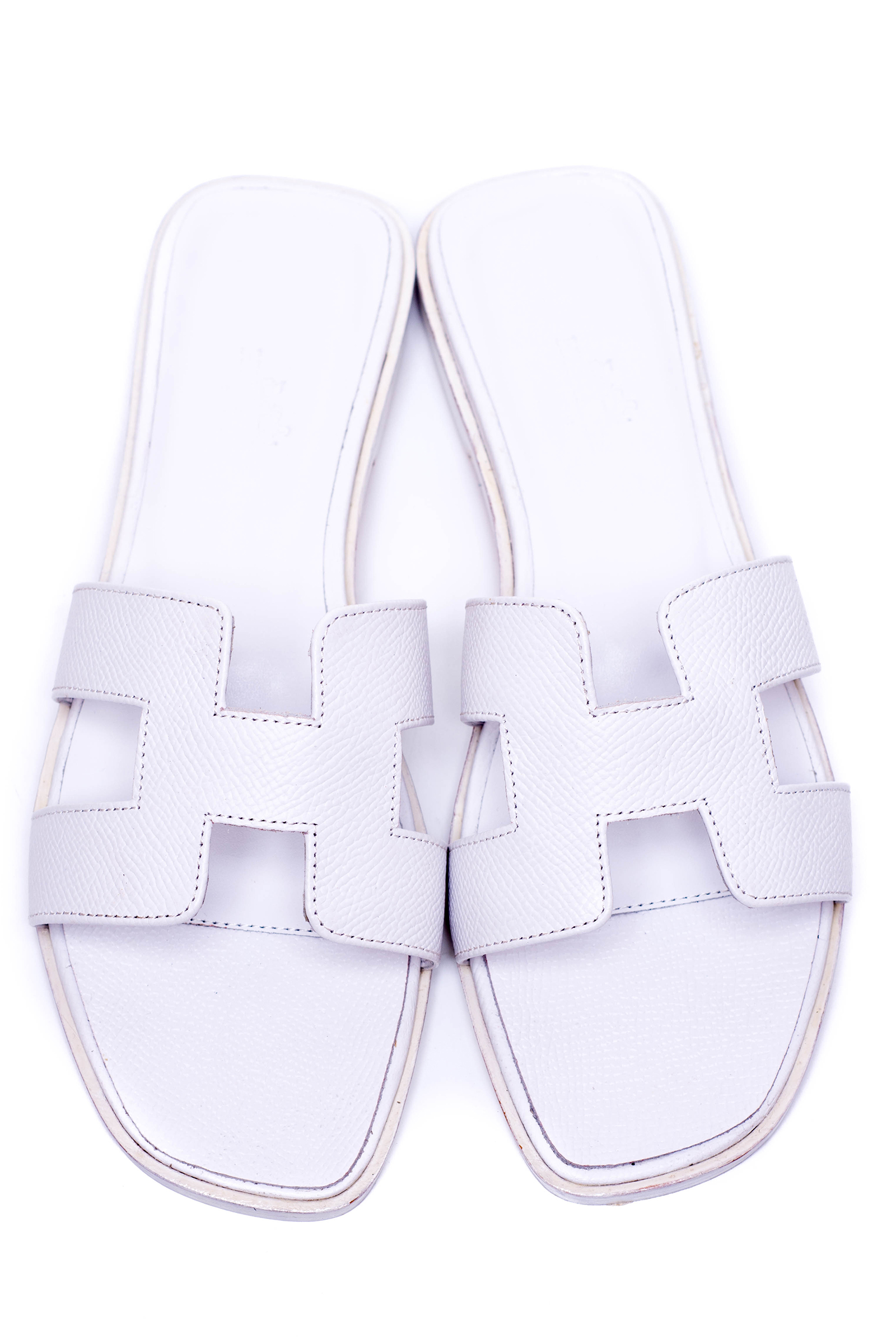 Hermes, Women's Oran Slipper, White - Afbeelding 3