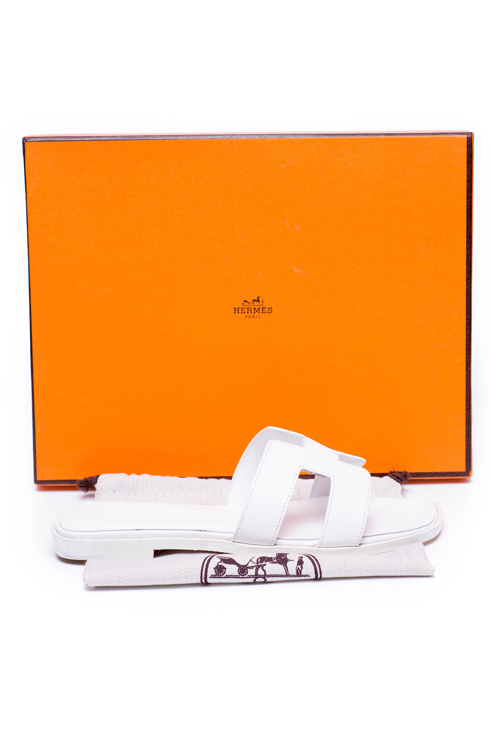 Hermes, Women's Oran Slipper, White - Afbeelding 5