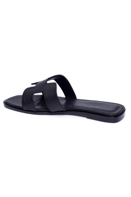 Hermes, Women's Oran Slipper, Black