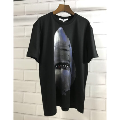 Givenchy, Men's T-Shirt, with Shark, Black