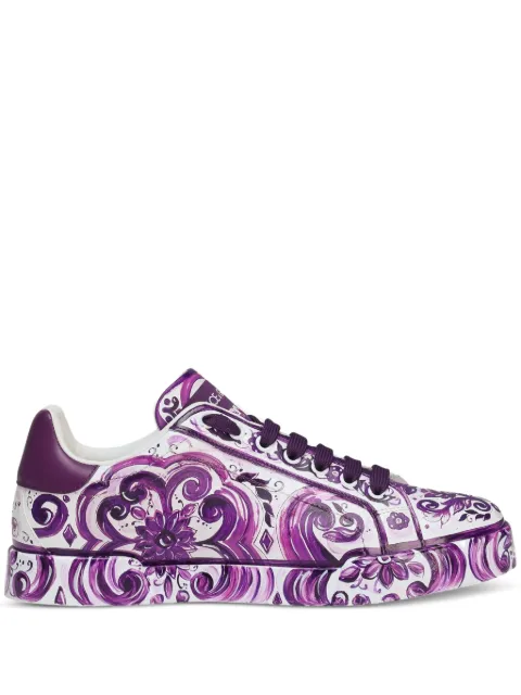 Dolce & Gabbana Maiolica-print lace-up sneakers