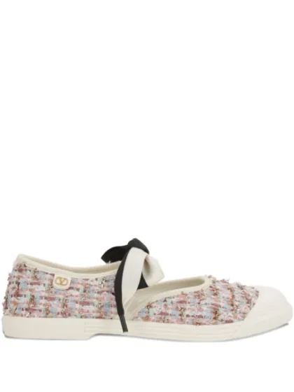 Valentino Garavani Tweed bow sneakers