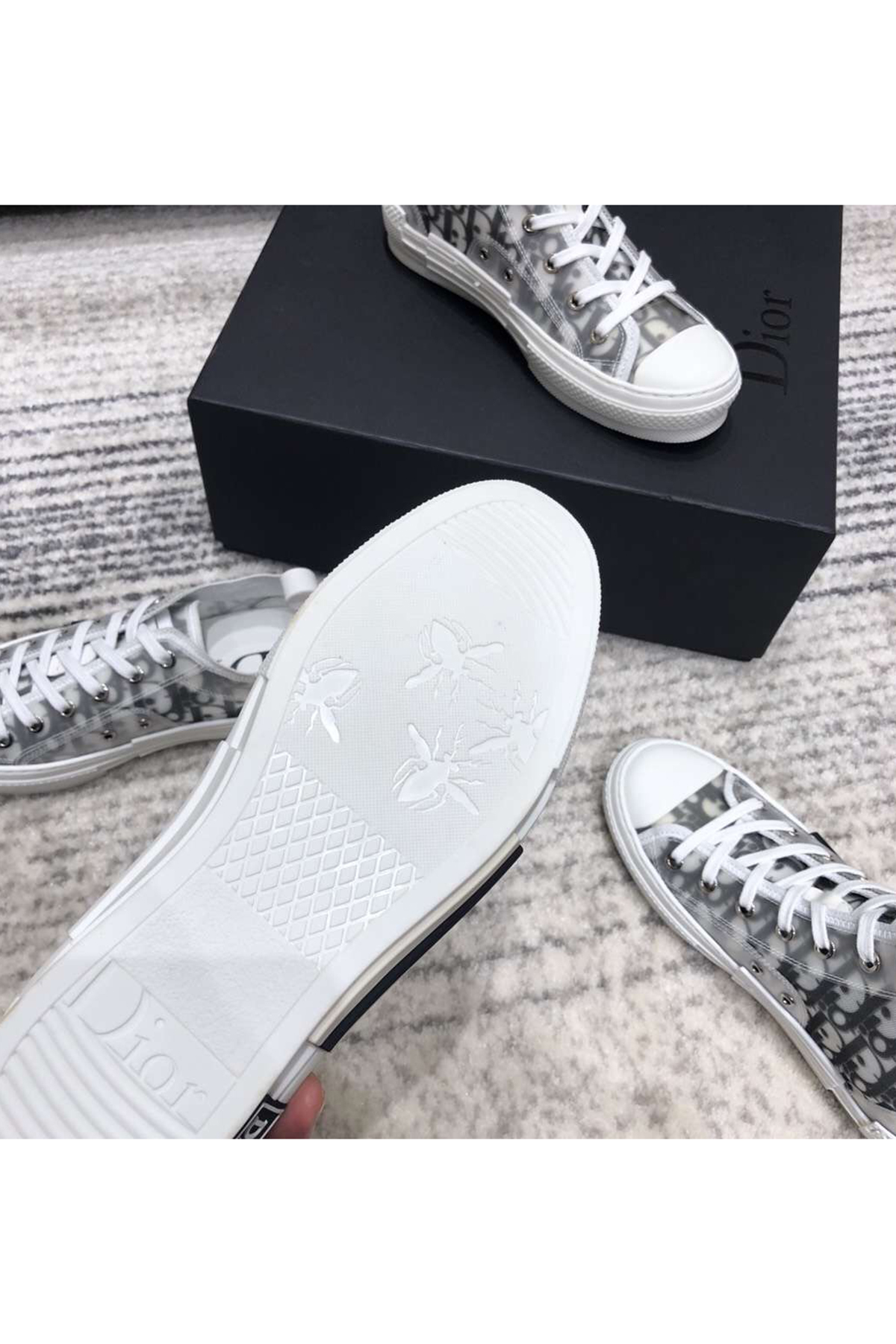 Christian Dior, B23, Women's High Top Sneaker, White - Afbeelding 7