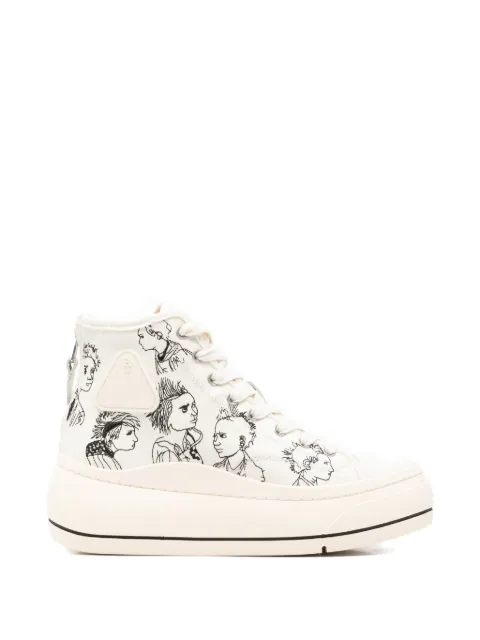 R13 Kurt illustration hi-top sneakers