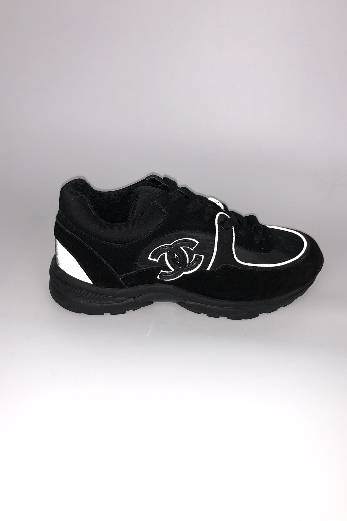 Chanel, Women's Sneaker, Reflective, Black - Afbeelding 3