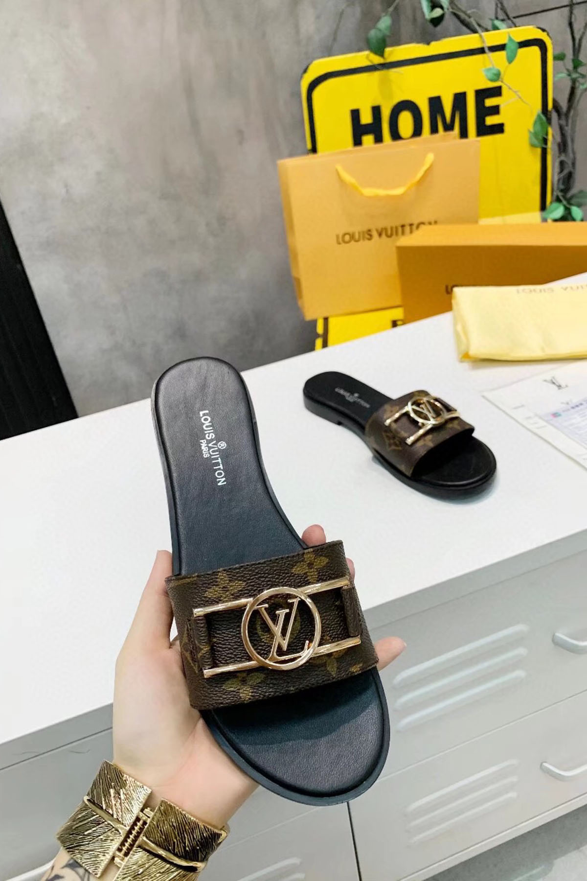 Louis Vuitton, Women's Slipper, Brown