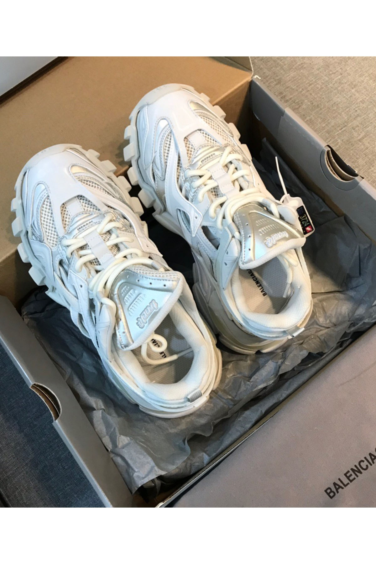 Balenciaga, Track Trainers, Women's Sneaker, White - Afbeelding 3