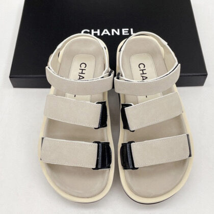 Chanel, Women's Sandal, Creme