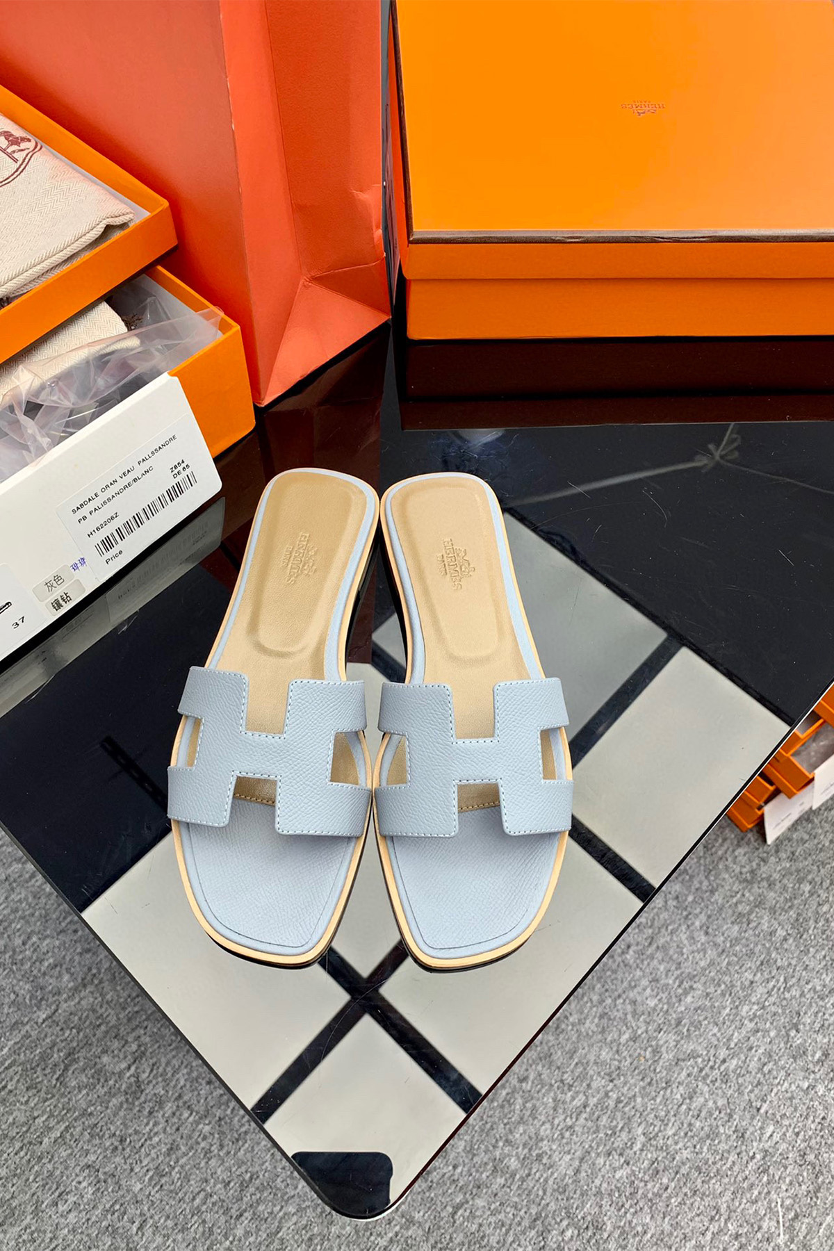 Hermes, Women's Slipper, Grey - Afbeelding 4