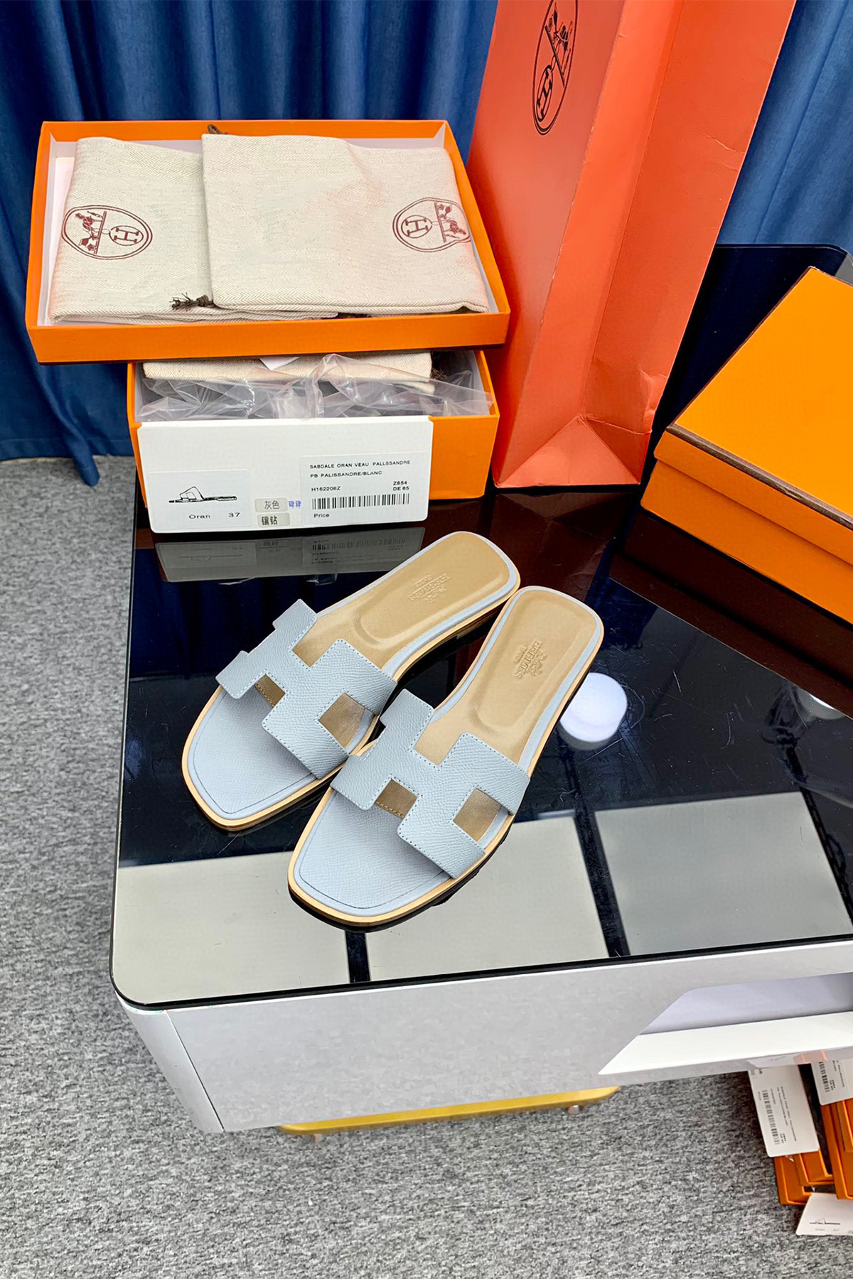 Hermes, Women's Slipper, Grey - Afbeelding 5