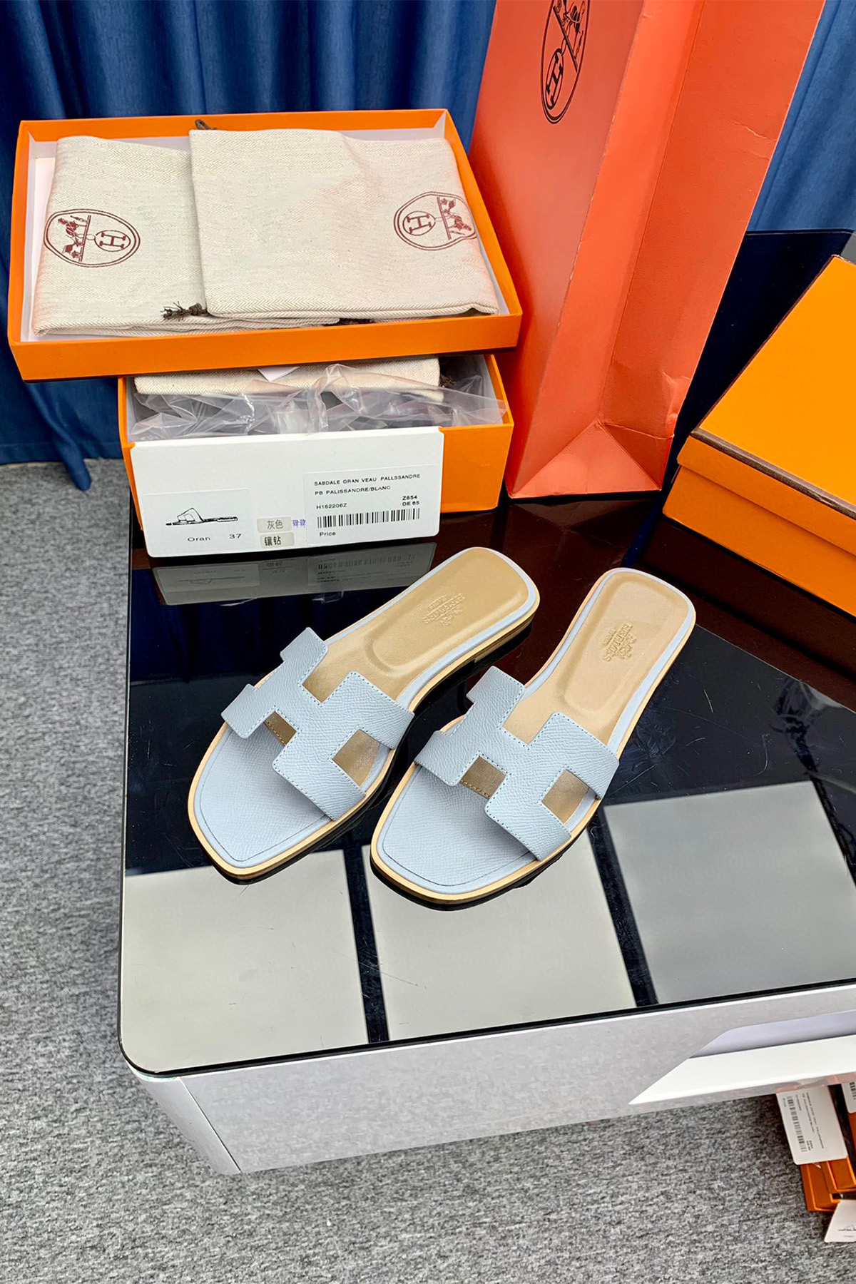 Hermes, Women's Slipper, Grey - Afbeelding 6