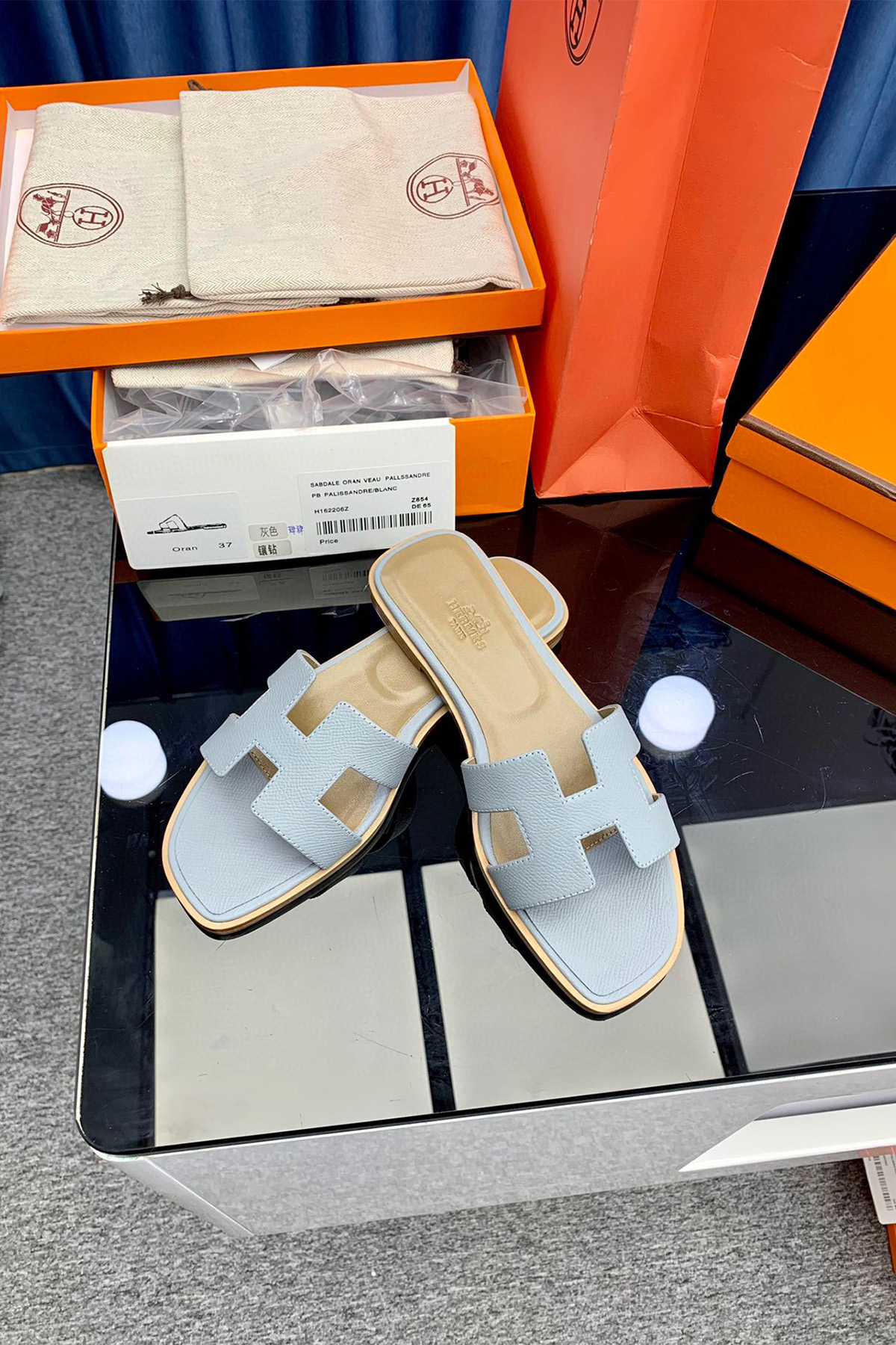 Hermes, Women's Slipper, Grey - Afbeelding 7