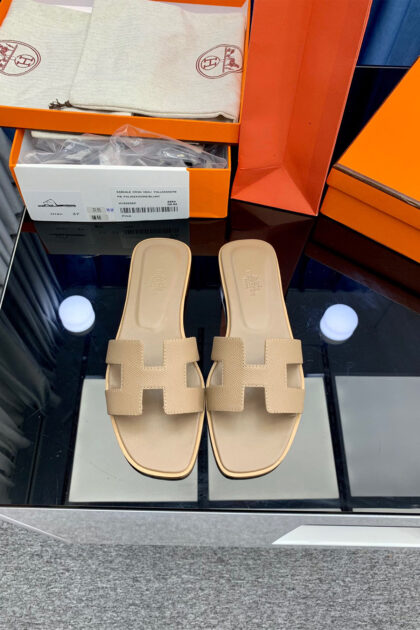 Hermes, Women's Slipper, Creme