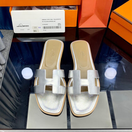 Hermes, Women's Slipper, Silver
