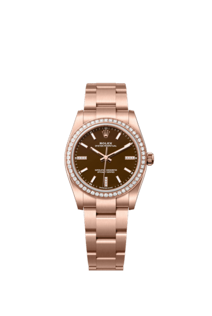 Rolex Oyster Perpetual 34mm — Everose gold & diamonds