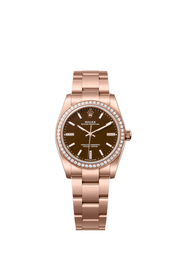 Rolex Oyster Perpetual 34mm — Everose gold & diamonds